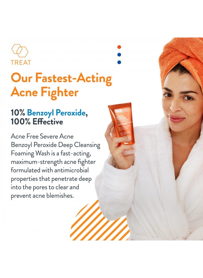 AcneFree Severe Acne 10% Benzoyl Peroxide Foaming Cleansing Wash, 5 Ounce