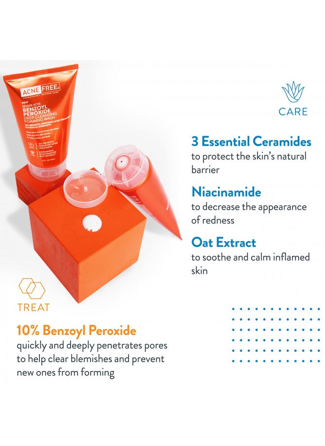AcneFree Severe Acne 10% Benzoyl Peroxide Foaming Cleansing Wash, 5 Ounce