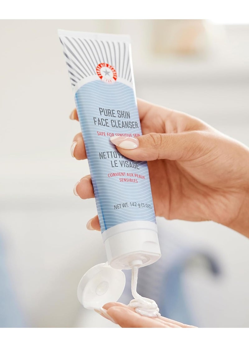 First Aid Beauty Pure Skin Face Cleanser, Sensitive Skin Cream Cleanser with Antioxidant Booster, 5 oz.