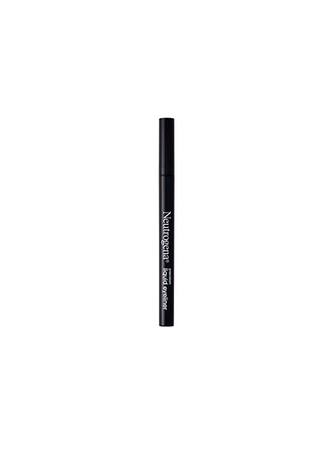 Neutrogena Precision Liquid Eyeliner with Honey & Coconut, Hypoallergenic, Smudge- & Water-Resistant Eyeliner Makeup for Precise Application, Jet Black, 0.013 fl. oz
