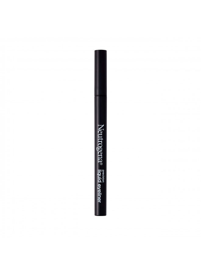 Neutrogena Precision Liquid Eyeliner with Honey & Coconut, Hypoallergenic, Smudge- & Water-Resistant Eyeliner Makeup for Precise Application, Jet Black, 0.013 fl. oz