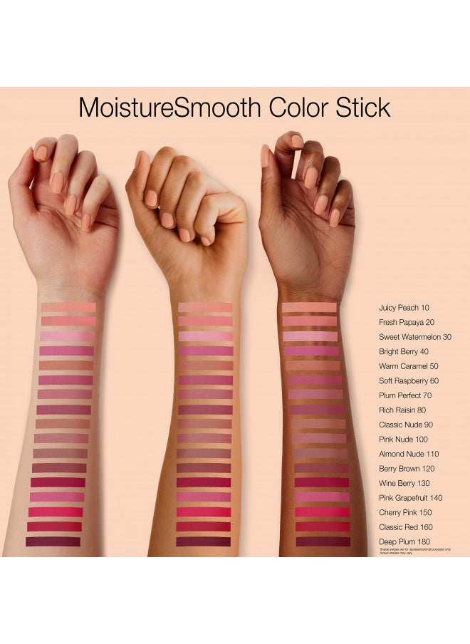 Neutrogena MoistureSmooth Color Stick for Lips, Moisturizing and Conditioning Lipstick with a Balm-Like Formula, Nourishing Shea Butter and Fruit Extracts, 90 Classic Nude,.011 oz