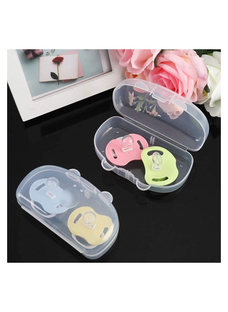 Pacifier Case, Pacifier Container, Baby Pacifier Case for Travel, BPA Free, Can be Used to Carry 2 Pacifiers, Transparent, 2 Pack