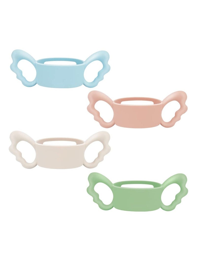 Silicone Wide Neck Baby Bottle Handles for NUK, Avent, Dr. Brown's, Hegen & Other 67mm Bottles - 4 Pack for Easy Gripping by Babies