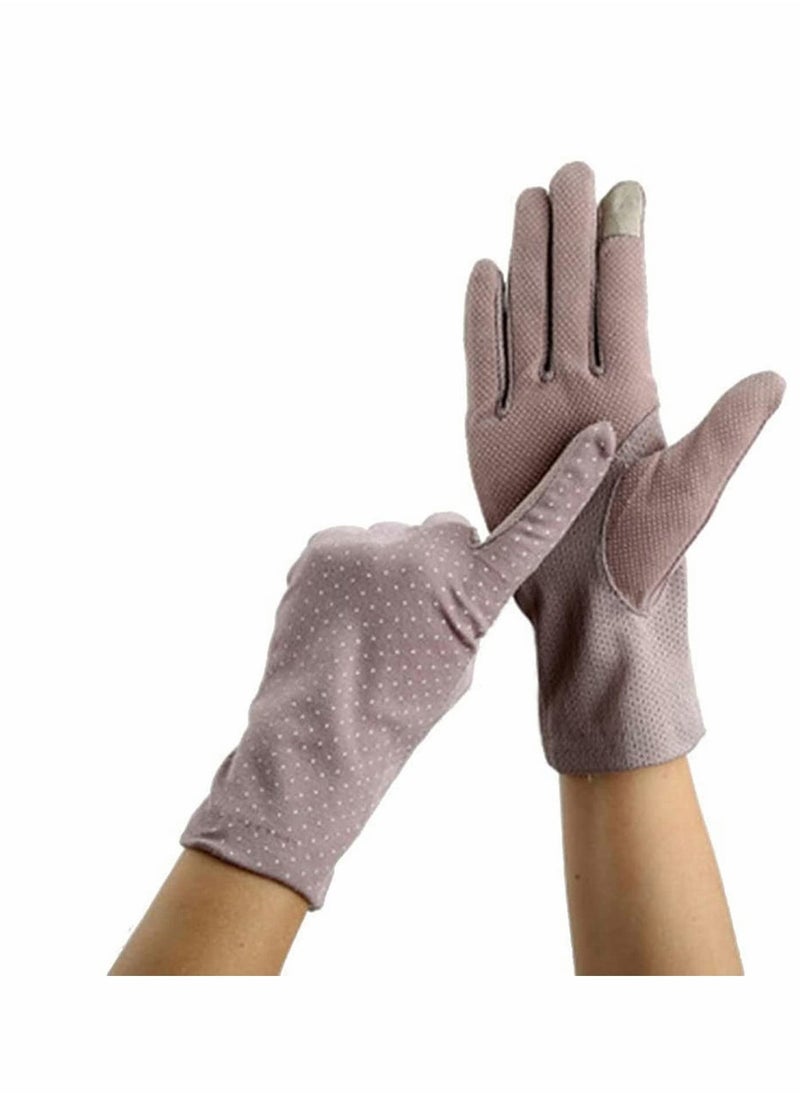 Summer Lady Cycling Anti-Skid Sun Protection Lace Gloves, Women's Thin Cotton Sunscreen Gloves for Driving Spring and Autumn