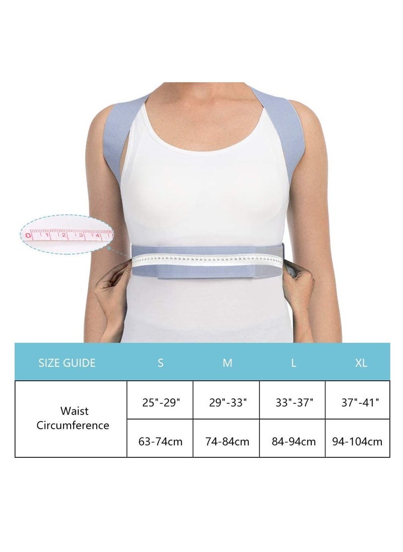 Posture Corrector for Men Women Adjustable Back Brace Belt Sweat Proof Mesh Pain Relief for Neck Back Shoulders Posture Brace Elastic Memory Correction Belt Light and Breathable (L: 33-37