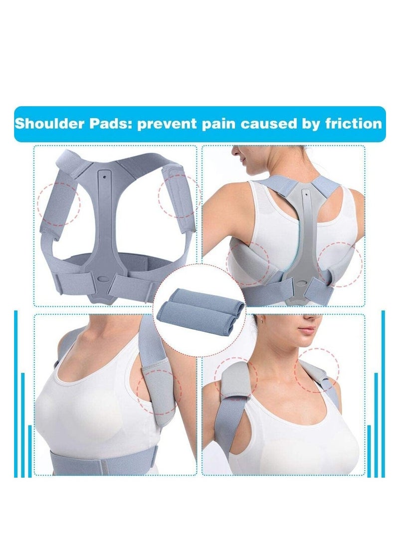 Posture Corrector for Men Women Adjustable Back Brace Belt Sweat Proof Mesh Pain Relief for Neck Back Shoulders Posture Brace Elastic Memory Correction Belt Light and Breathable (L: 33-37