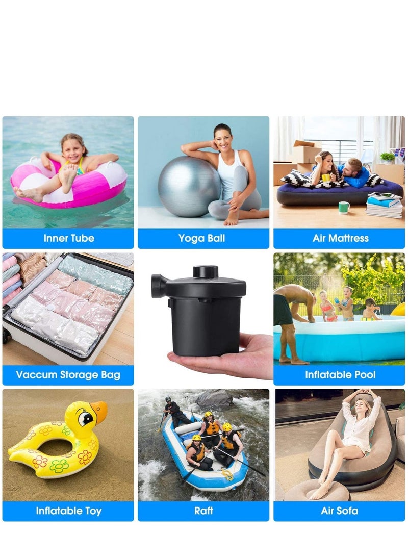 Electric Air Pump Mattress for Inflatables, 230V AC 12V DC Portable Inflator, Deflator Pumps with 3 Nozzles, Pump for Outdoor Camping, Air Inflatable Beds Boats Raft, Pool Floats Toys