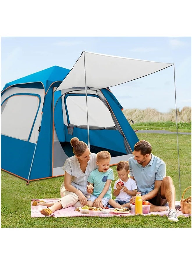 Camping Tent Family Tents Large Waterproof Tent 3-5 Persons with 2 Windows 2 Doors Available for Outdoor Sports Travel Beach Picnic (240 * 240 * 160cm)