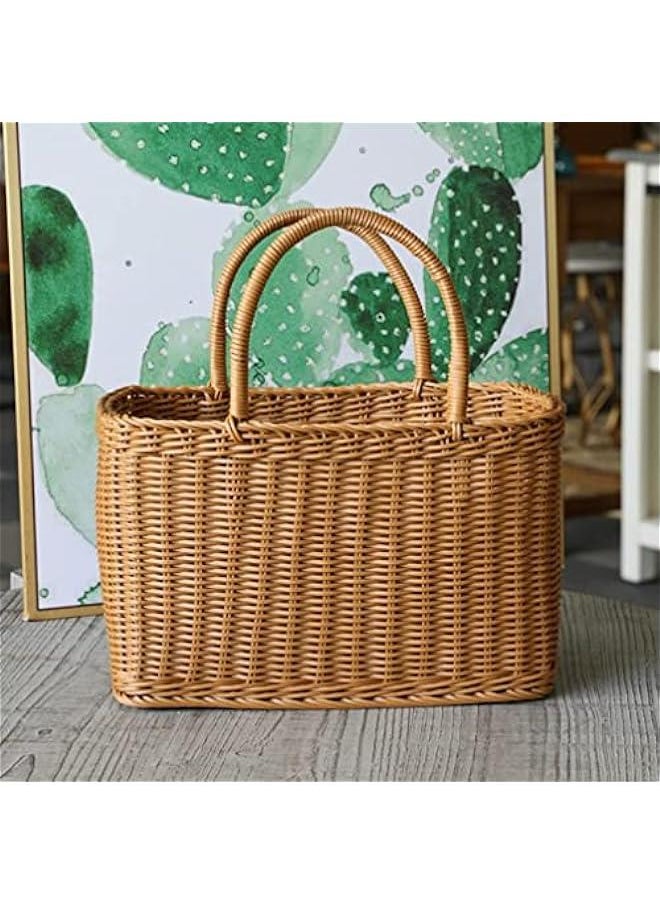 Large Oval Plastic Shopping Basket with Handle for African Market