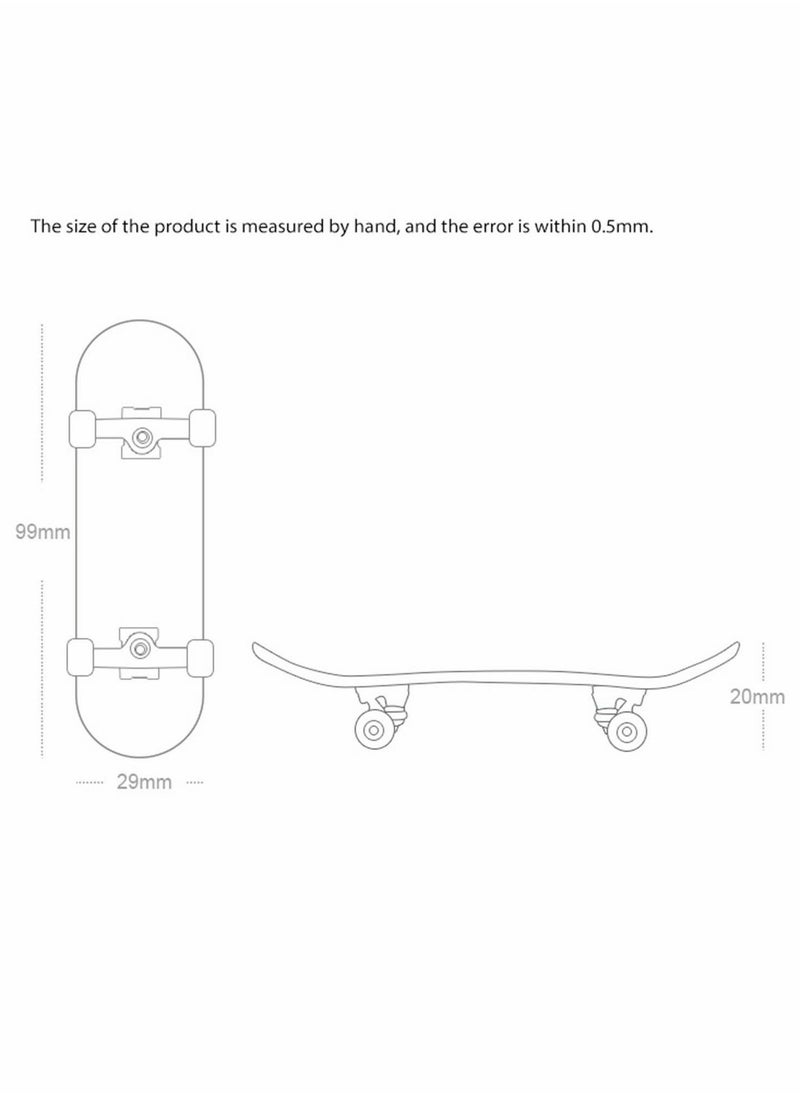 Finger Skateboard, Alloy Mini Skateboard Deck with Pro Fingerboard Tools and Bearing (Black Wheels)