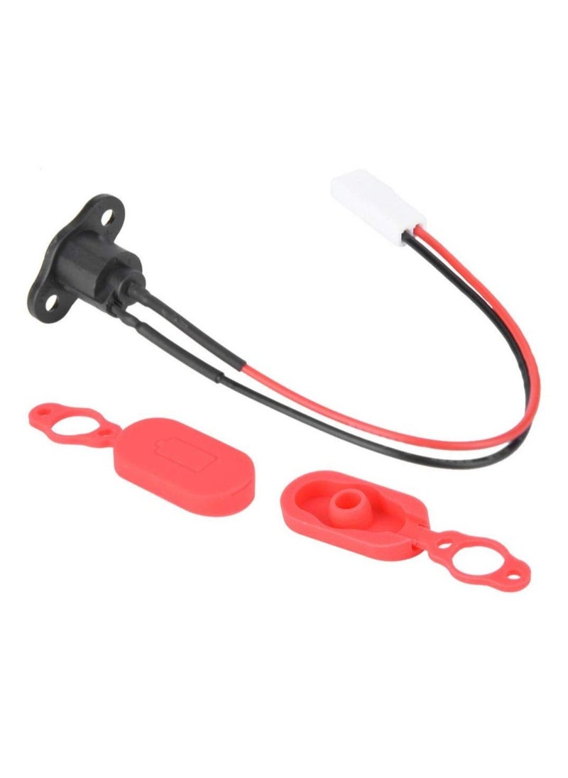 Scooter Charging Port, A sixx Silicone Charging Port for M365, Charging Port Socket for M365 Battery Charger Connector Socket, with Waterproof Cover, for M365 Electric Scooter Accessory