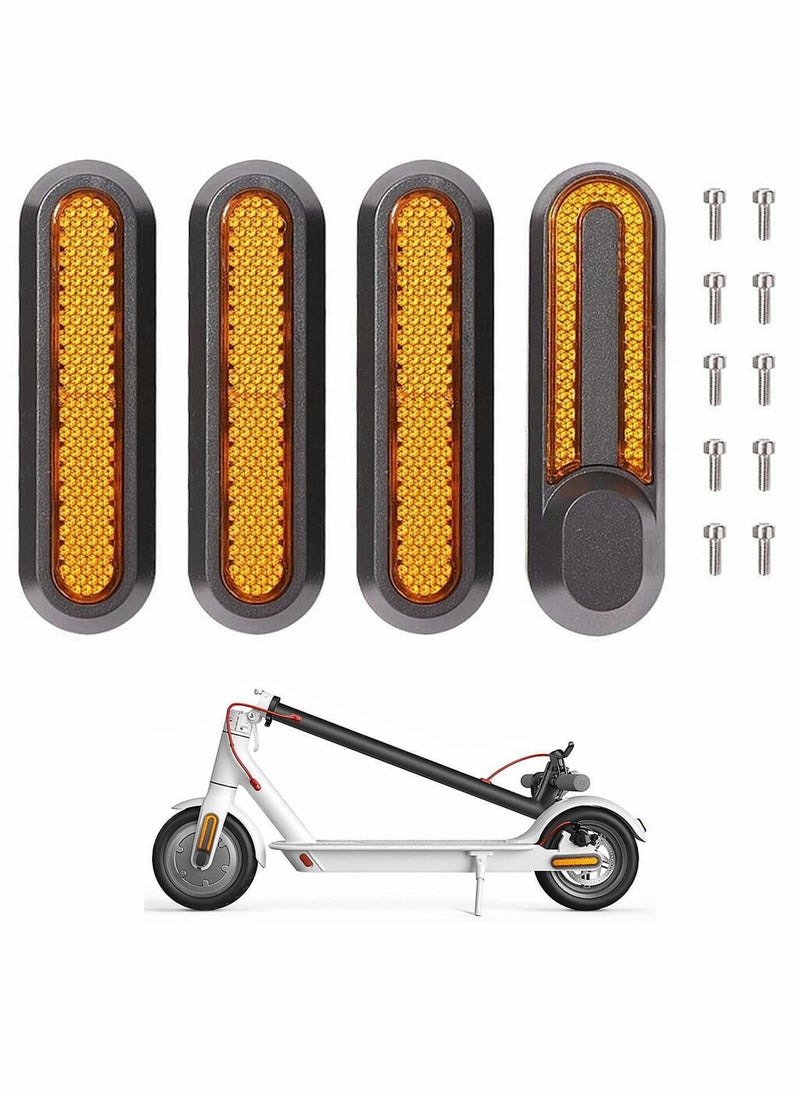 Reflective Scooter Rear Side Wheel Cover, Reflective Strip Scooter Wheel Hubs Cap with Screws Rear Wheel Protective Decorative Shell Compatible for Xiaomi 1S M365 Pro Pro2 Scooter