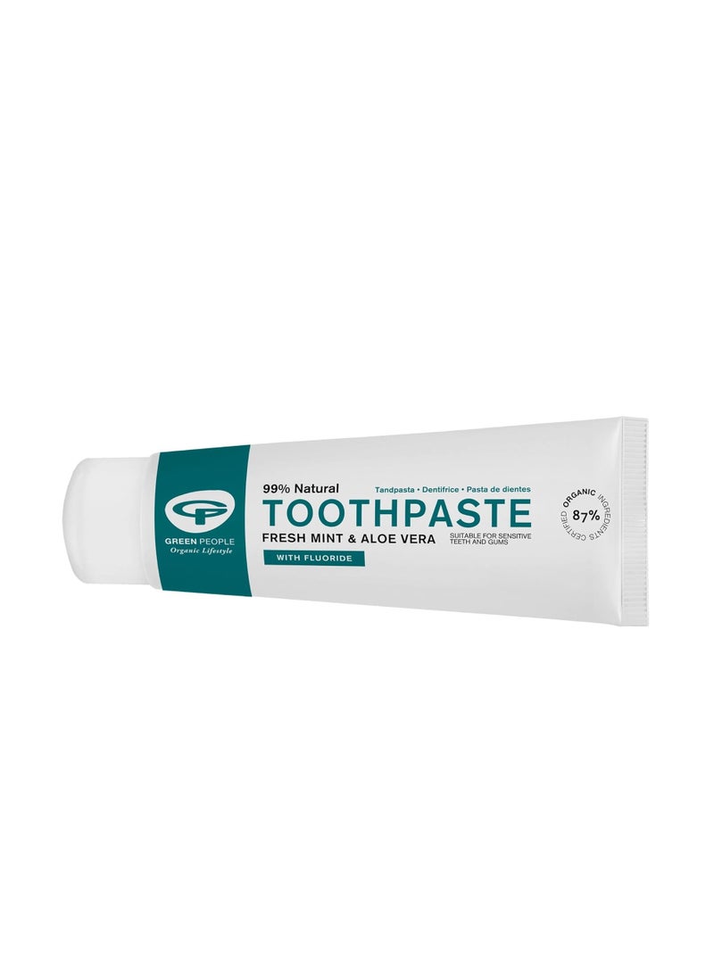 Fresh Mint Toothpaste with Fluoride 75ml Certified Organic Ingredients Cruelty Free SLS Free and Suitable for Vegans
