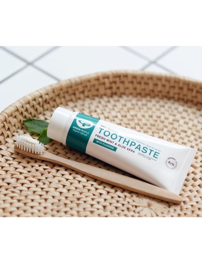 Fresh Mint Toothpaste with Fluoride 75ml Certified Organic Ingredients Cruelty Free SLS Free and Suitable for Vegans