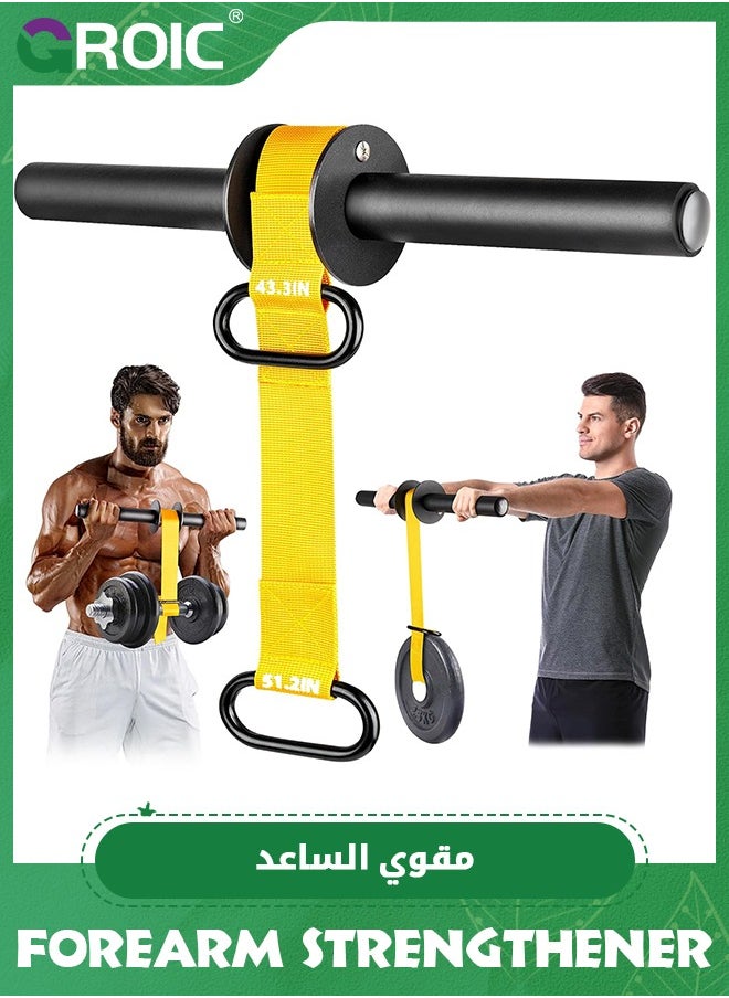 Forearm Strengthener and Wrist Roller, Ultra-Strong Nylon Webbing Wrist & Forearm Blaster with Quick Locking Mechanism, Durable Anti-Slip Grip Handles for Forearm Strength Training