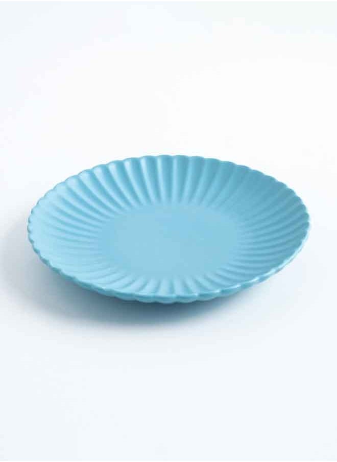 Chrysanthemum Round Flat Plate Blue 20x20x3cm