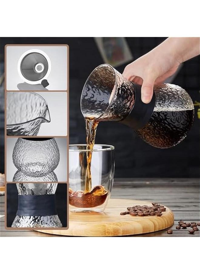 Glass Pour Over Coffee Maker, 600ml/20oz, Stainless Steel Filter