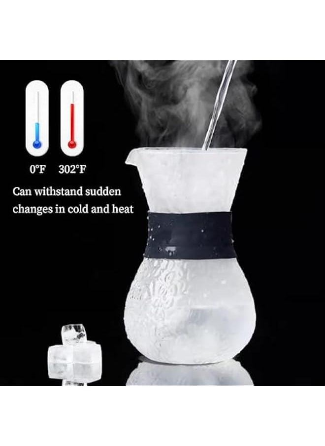 Glass Pour Over Coffee Maker, 600ml/20oz, Stainless Steel Filter