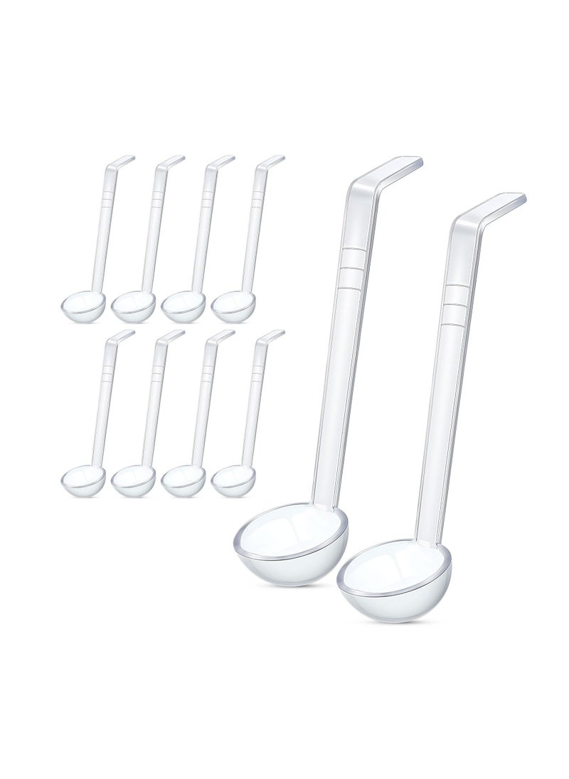 Clear Small Ladle Mini Ladle, 10 Pcs 1 oz Plastic Punch Bowl Ladle, Clear Serving Spoon, Mini Plastic Gravy Ladle Long Handle Ladles, for Dressing Soup Gravy Fruit Juices Party Banquets