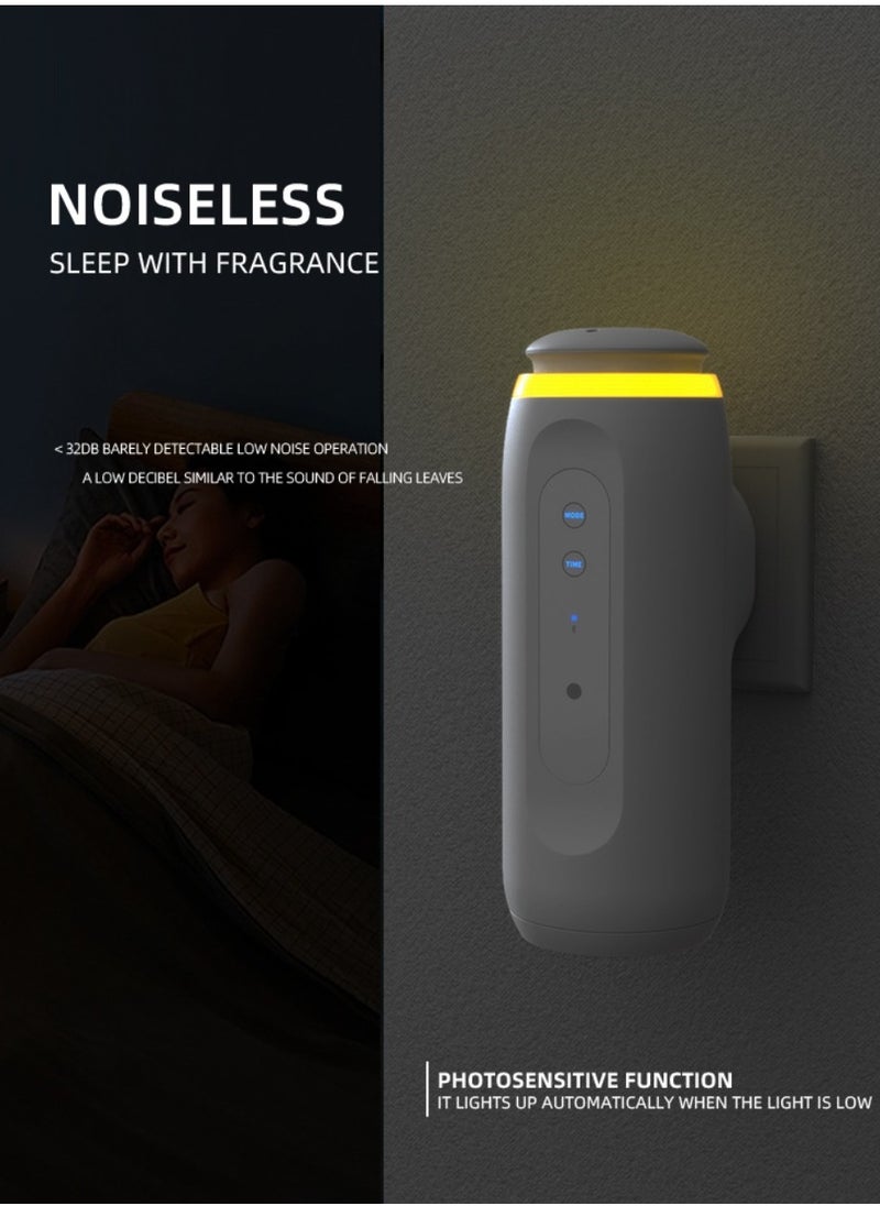 Essential Oil Diffuser, Low Noise Wall Plug Aroma Oil Diffuser, USB Rechargeable Waterless Scent Diffuser, Portable Electric Air Fresheners For Home Office, (1pc, Black)