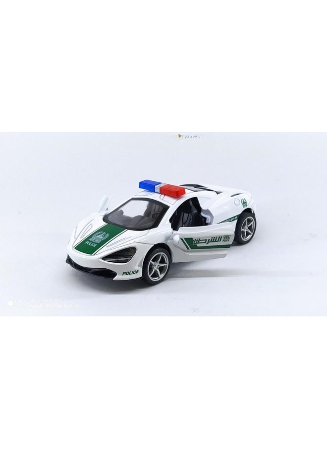 Small Alloy Car Model Die Cast Police Model Car with Openable Doors and Pull Back Function DieCast Car for Kids