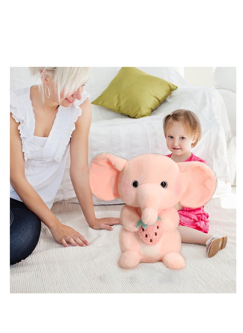 Cute Elephant Plush Stuffed Pillow, Cute Elephant Pillow, Very Soft Hugging Toy Gifts for Bedding, Kids Sleeping Cute Pillow, Soft Plush Doll for Gift, Boys, Girls, Kids Room Decor, Pink