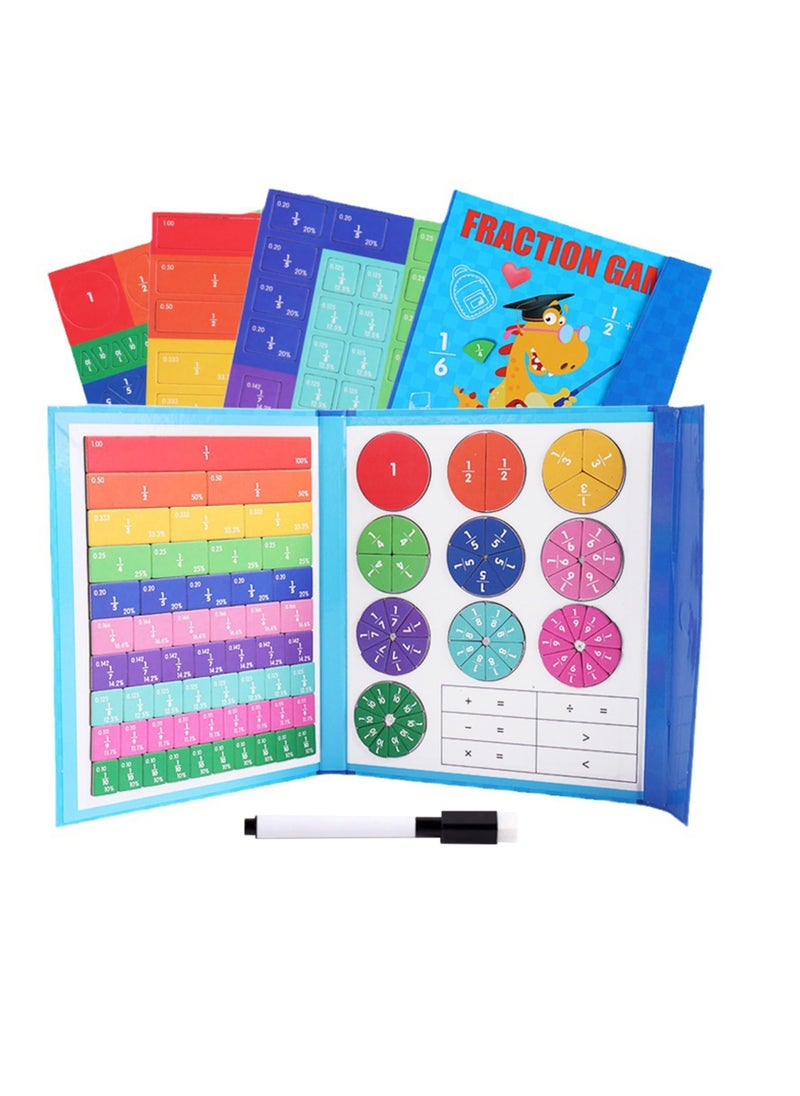 Magnetic Fraction Tiles and Circles for Educational Learning Games in Elementary Math