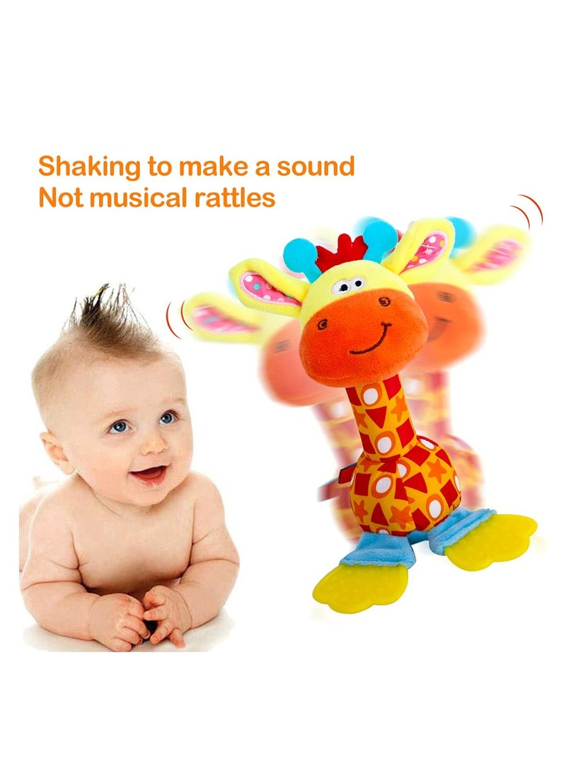 Baby Soft Rattles Shaker, Infant Developmental Hand Grip Baby Toys, Baby Sensory Learning Toys with Teether, Baby Activity and Teething Toy, Sounds for Baby and Stuff from 3-6-9-12 Months Old