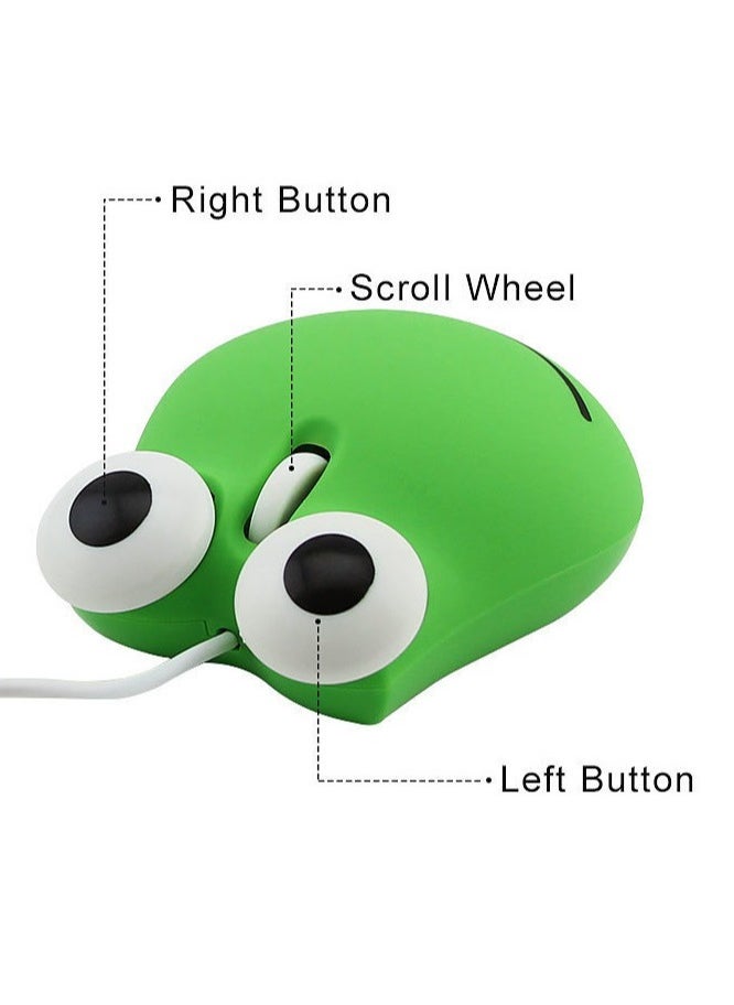 Frog Gaming Mouse, Easy To Use USB Wire Mouse, Comfortable Grip Durable Gaming Mouse, 3D Cartoon Responsive Clicks Funny Mini Mouse For Computer Laptop, (1pc, Green)