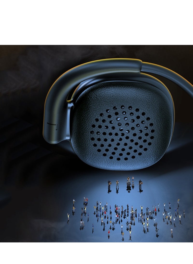 Wireless Bluetooth 5.0 Headset On Ear Foldable Sports Bluetooth Headphones for PC Mac Game Travel Class Home Office Black
