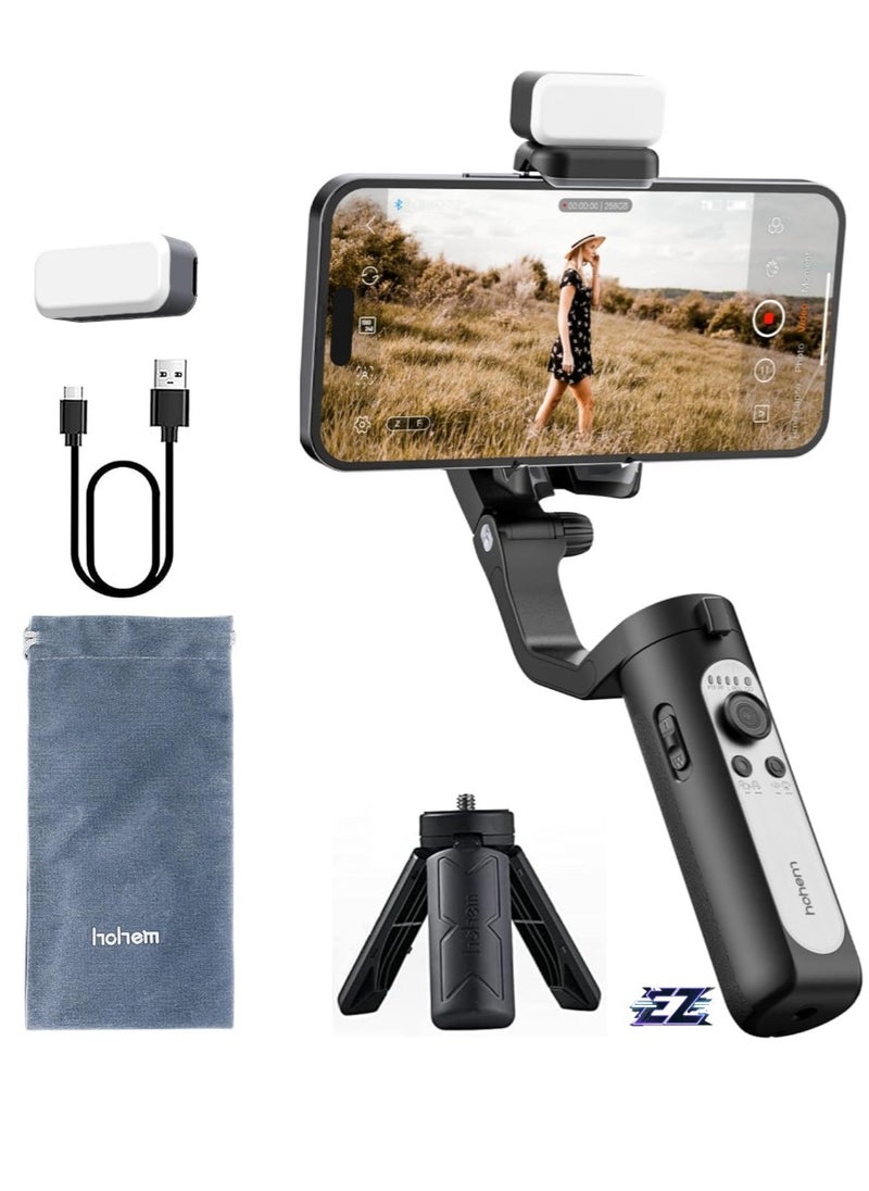 Smartphone Gimbal iSteady XE Kit 3-Axis Stabilizer for iPhone 14, 13 Pro Max & Android – Includes Fill Light, One-Key Inception for Vlogs, Videos & Live Streams (2023 Black Kit)