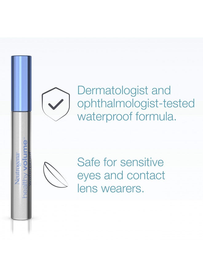 Neutrogena Healthy Volume Lash-Plumping Waterproof Mascara, Volumizing and Conditioning Mascara with Olive Oil to Build Fuller Lashes, Clump-, Smudge- and Flake-Free, Black/Brown 08, 0.21 oz