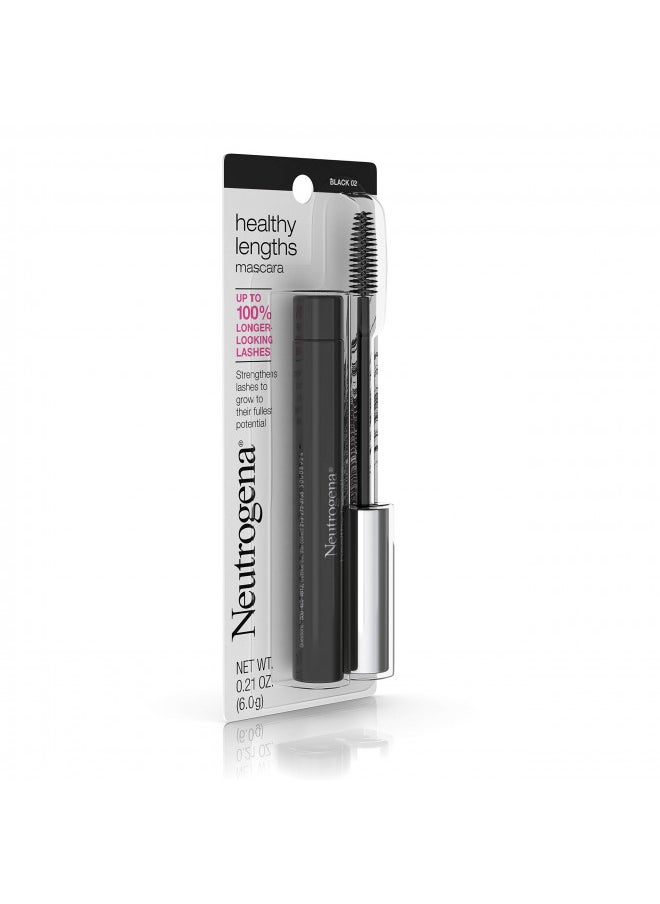 Neutrogena Healthy Lengths Mascara for Stronger, Longer Lashes, Clump-, Smudge- and Flake-Free Mascara with Olive Oil, Vitamin E and Rice Protein, Black 02.21 oz