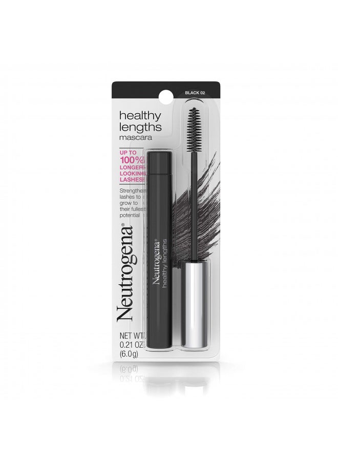 Neutrogena Healthy Lengths Mascara for Stronger, Longer Lashes, Clump-, Smudge- and Flake-Free Mascara with Olive Oil, Vitamin E and Rice Protein, Black 02.21 oz