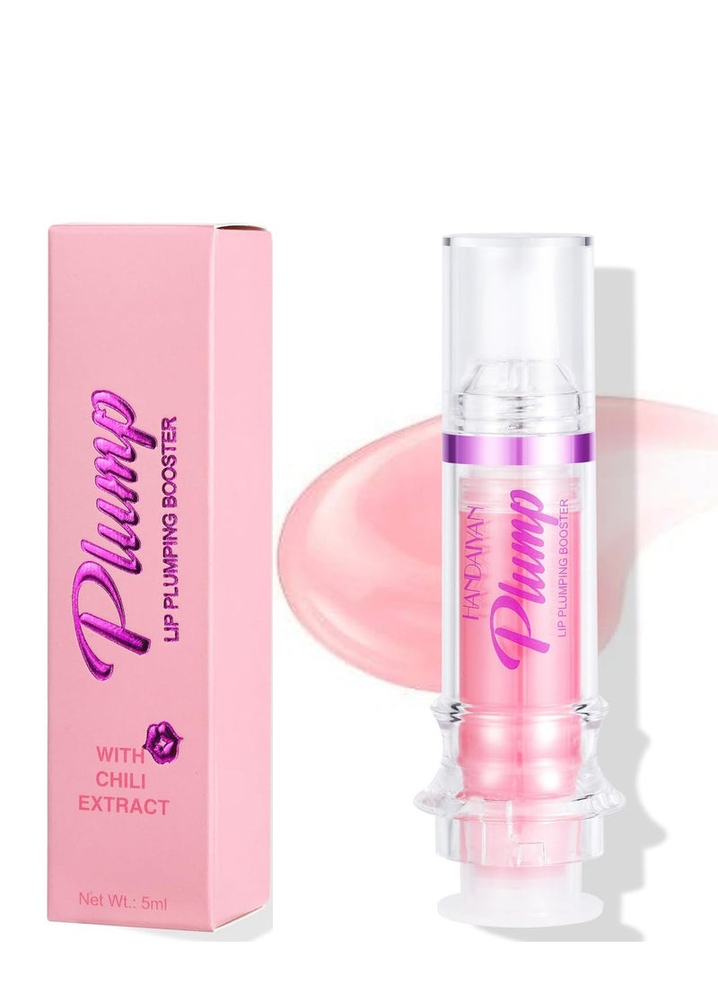 Spicy Lip Plumping Booster,Plumping Lip Oil with Chili Extract,Plump and Pout Lip Plumper for Women Girls,Fuller Lips Instantly,Hydrating,High-Shine (01)