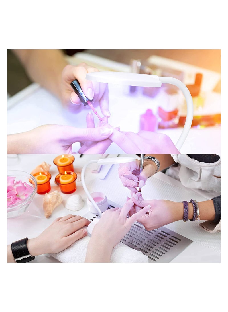 SYOSI LED Light Nail Lamp, 12W Portable Gooseneck Lamp, Nail Dryer, Gel Polish Light Professional Nail Light, for Gel Nail, White
