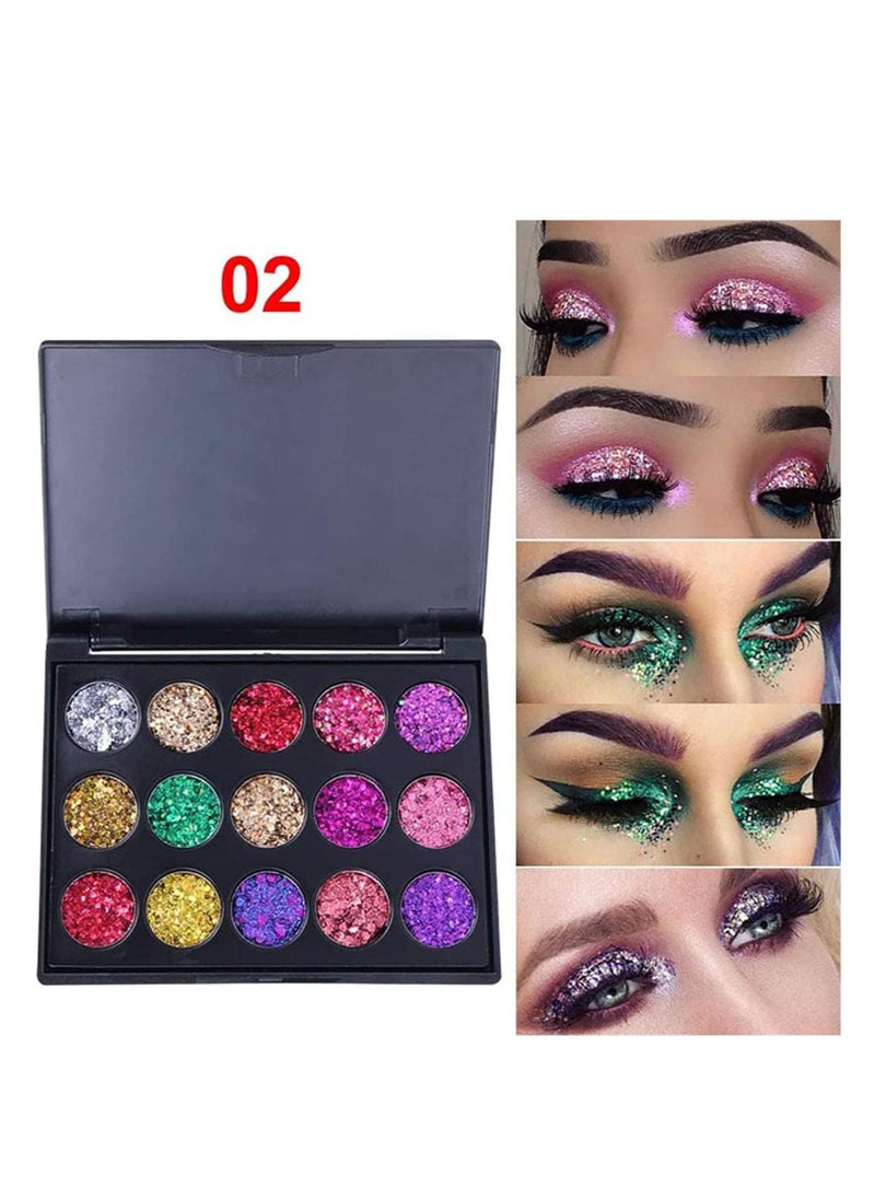 Glitter Eyeshadow Palette Party Diamond Pressed Pighmented Mineral Ultra Makeup Shimmer Sequined Long Lasting