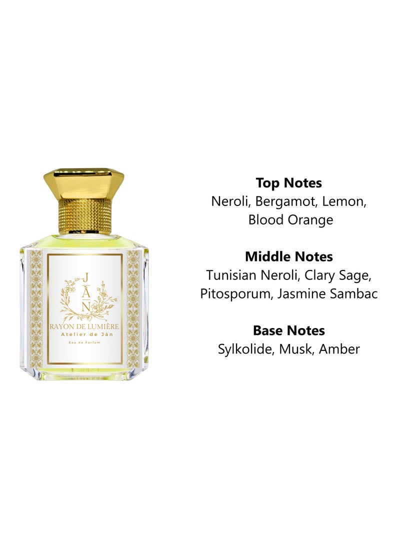 Rayon de Lumiere Eau de Parfum: Crisp Citrus & Amber Scent, 100ml – Inspired by the Italian Riviera