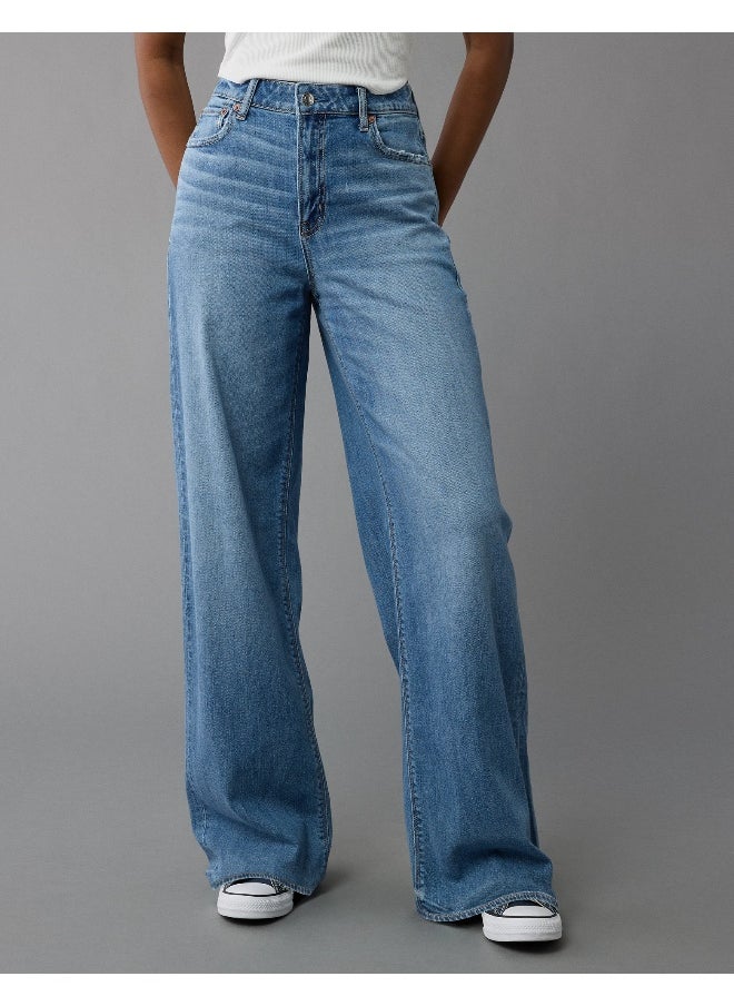 AE Dreamy Drape Stretch Super High-Waisted Baggy Wide-Leg Jean