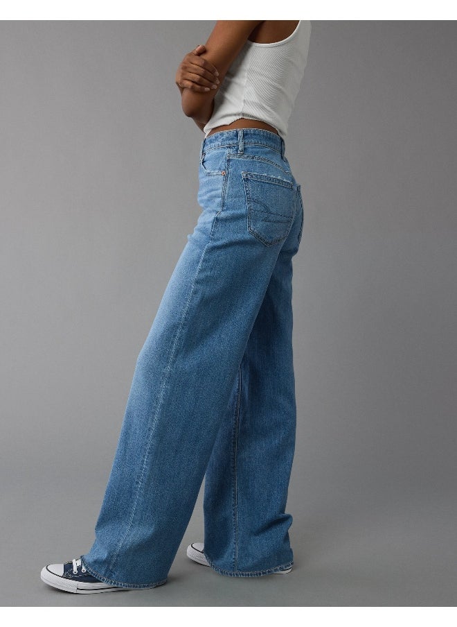 AE Dreamy Drape Stretch Super High-Waisted Baggy Wide-Leg Jean