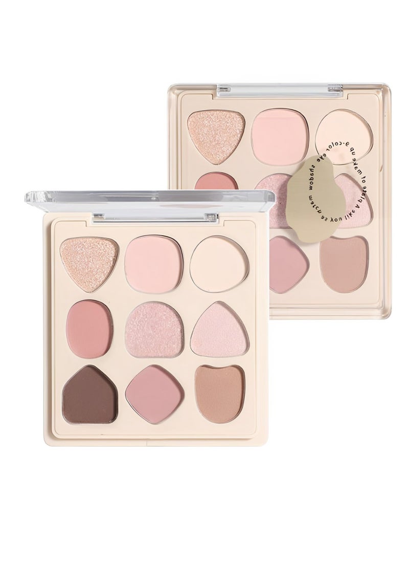 Eye Shadows Palette for Women, 9 Shades Soft Pink Eyeshadow, Nude Blendable Eye Shadow, Matte Shades, Waterproof Long Lasting Quick Drying Nude Eyeshadow, Everyday Natural Look For Women Girls
