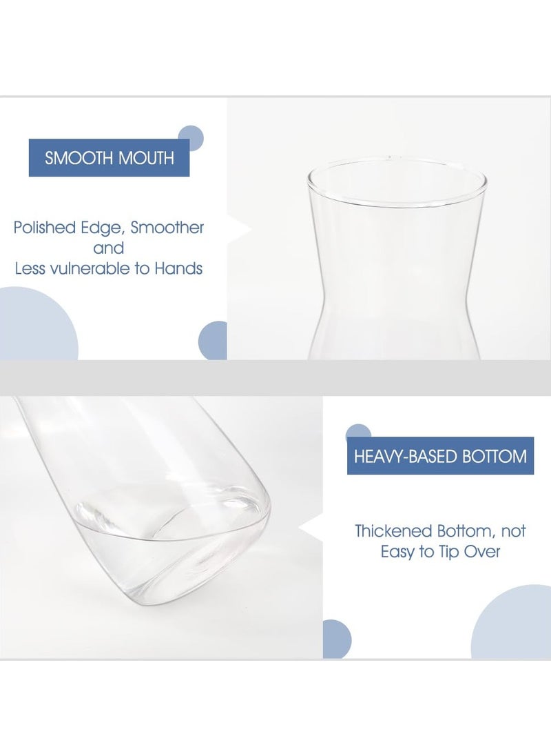 2 Pcs Clear Glass Vase, Exquisite Decorative Glass Flower Vase, 17cm Modern Style Flower Vase for Home Decor, Living Room, Dining Table, Office Decor (Transparent)