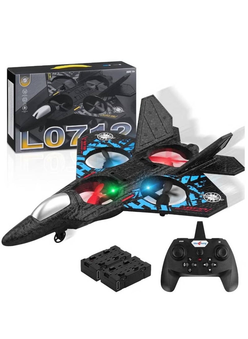 2.4GHz RC Aeroplane L0712 Quadcopter – Remote Controlled Floating Fighter Plane with Coloured Lights, USB Charging, RTF for Beginners & All Ages