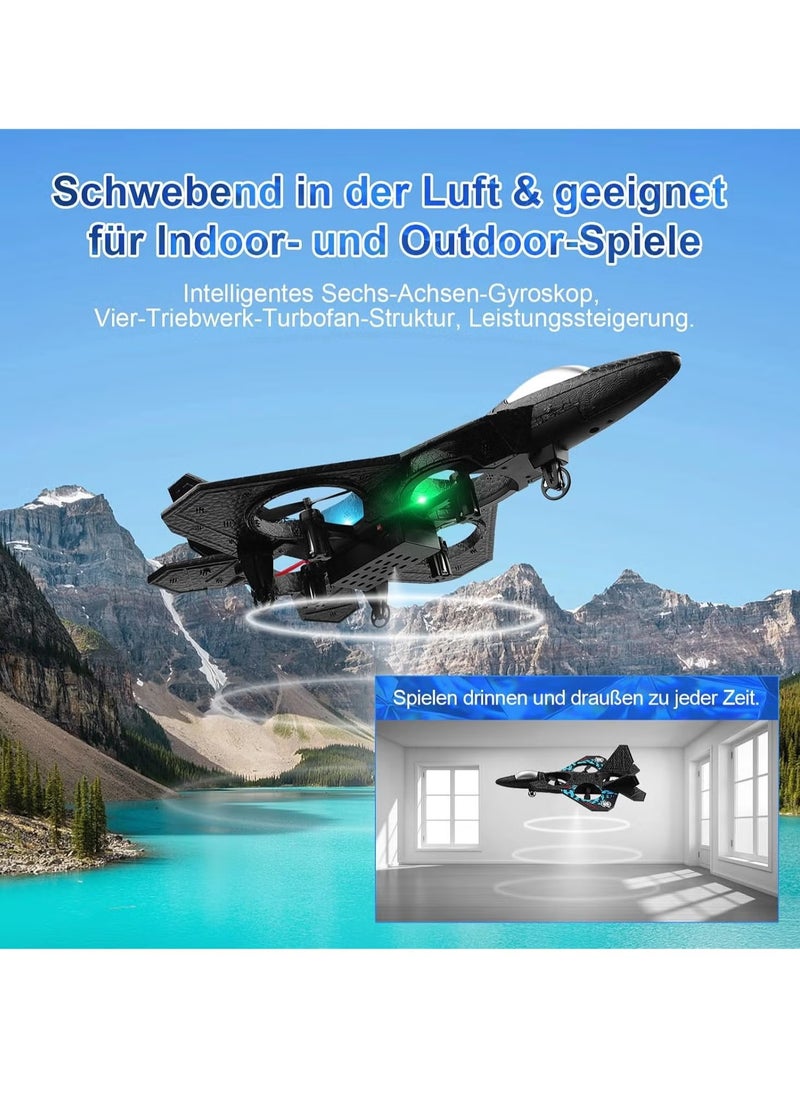 2.4GHz RC Aeroplane L0712 Quadcopter – Remote Controlled Floating Fighter Plane with Coloured Lights, USB Charging, RTF for Beginners & All Ages