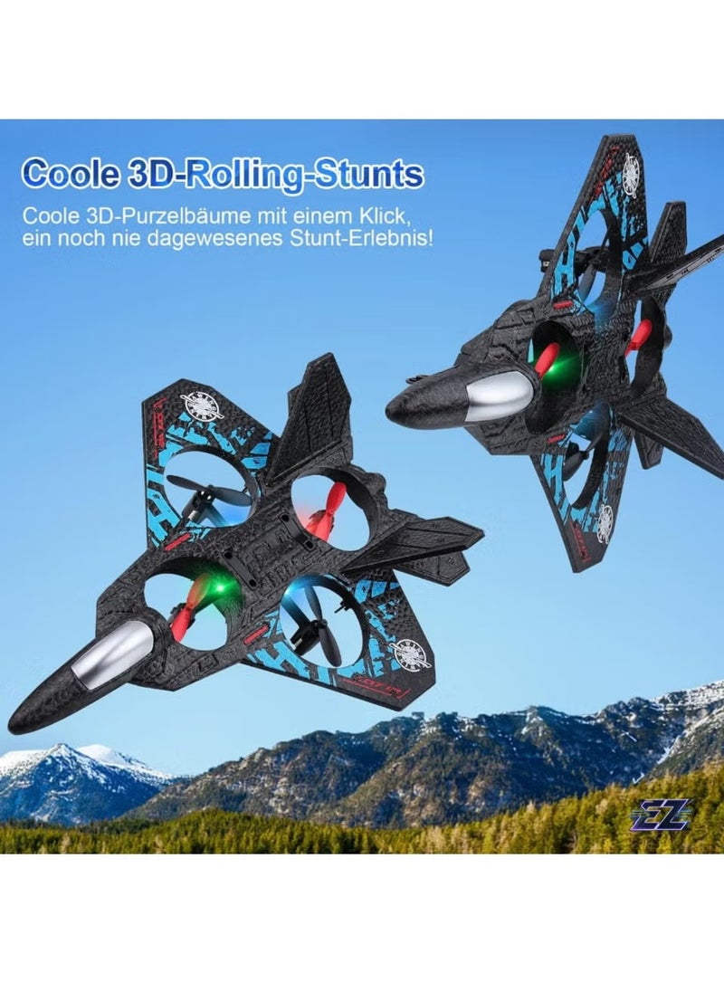 2.4GHz RC Aeroplane L0712 Quadcopter – Remote Controlled Floating Fighter Plane with Coloured Lights, USB Charging, RTF for Beginners & All Ages