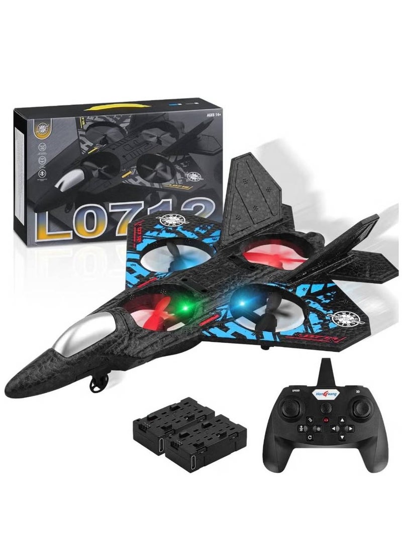 2.4GHz RC Aeroplane L0712 Quadcopter – Remote Controlled Floating Fighter Plane with Coloured Lights, USB Charging, RTF for Beginners & All Ages