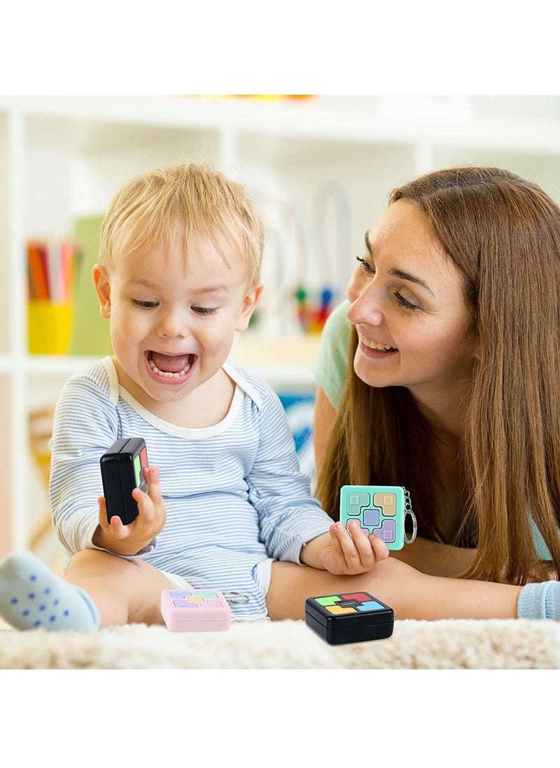 4 Pcs Memory Game Toys Fun Games for Boys Girls Memory Training Puzzle Toy Electronics Handheld Games Flashing Cube Mini Games Keychains