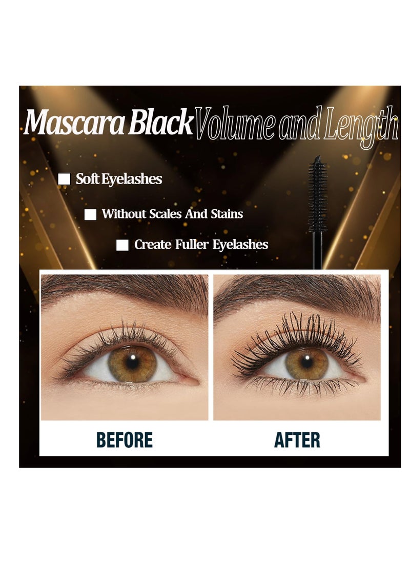 Black Curly Mascara, Waterproof Mascara, Black Mascara Long Lasting Thick Not Smudge, Fiber Mascara, Curly Mascara, Eye Makeup, Easy to color, Mascara Black, Black