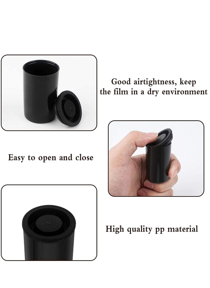 30Pcs Film Canister 35mm Film Cannisters for Science Plastic Film Canister Camera Film Canister with Lids for Scientific Activity Small Accessories Black